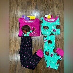 Girls' Karma’s World 4pc Snug Fit Long Sleeve Pajama Set Size 4T
